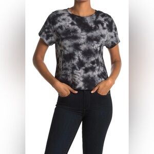 Threads 4 Thought Tie-Dye T-Shirt Maggie Crop Cloud Wash In Black Multi